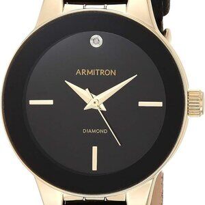 Women's Genuine Diamond Dial Leather Strap Watch, 75/5410